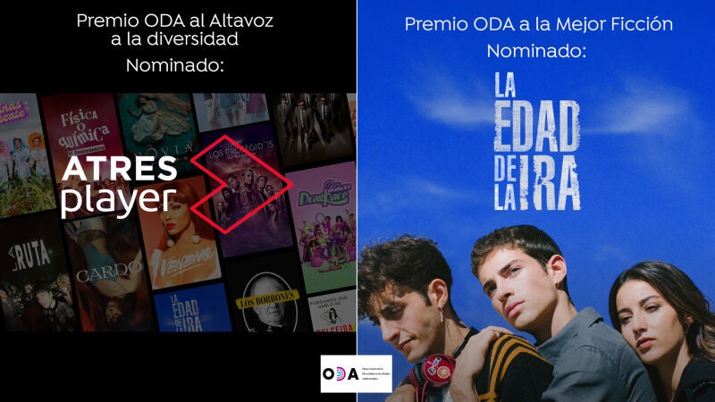 ATRESplayer y 'La edad de la ira' nominados en los Premios ODA 2022