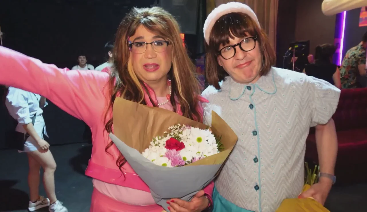 Anibal Gómez y Joaquín Reyes en el making of de Rafaela y su loco mundo