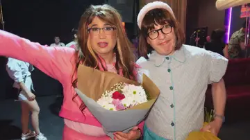 Anibal Gómez y Joaquín Reyes en el making of de Rafaela y su loco mundo Anibal Gómez y Joaquín Reyes en el making of de Rafaela y su loco mundo